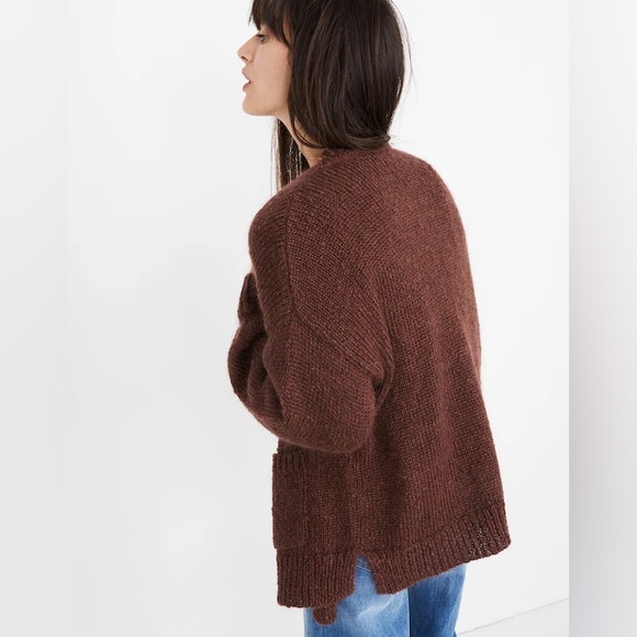 MADEWELL | burgundy Balloon-Sleeve Cardigan Sweater - Picture 2 of 10